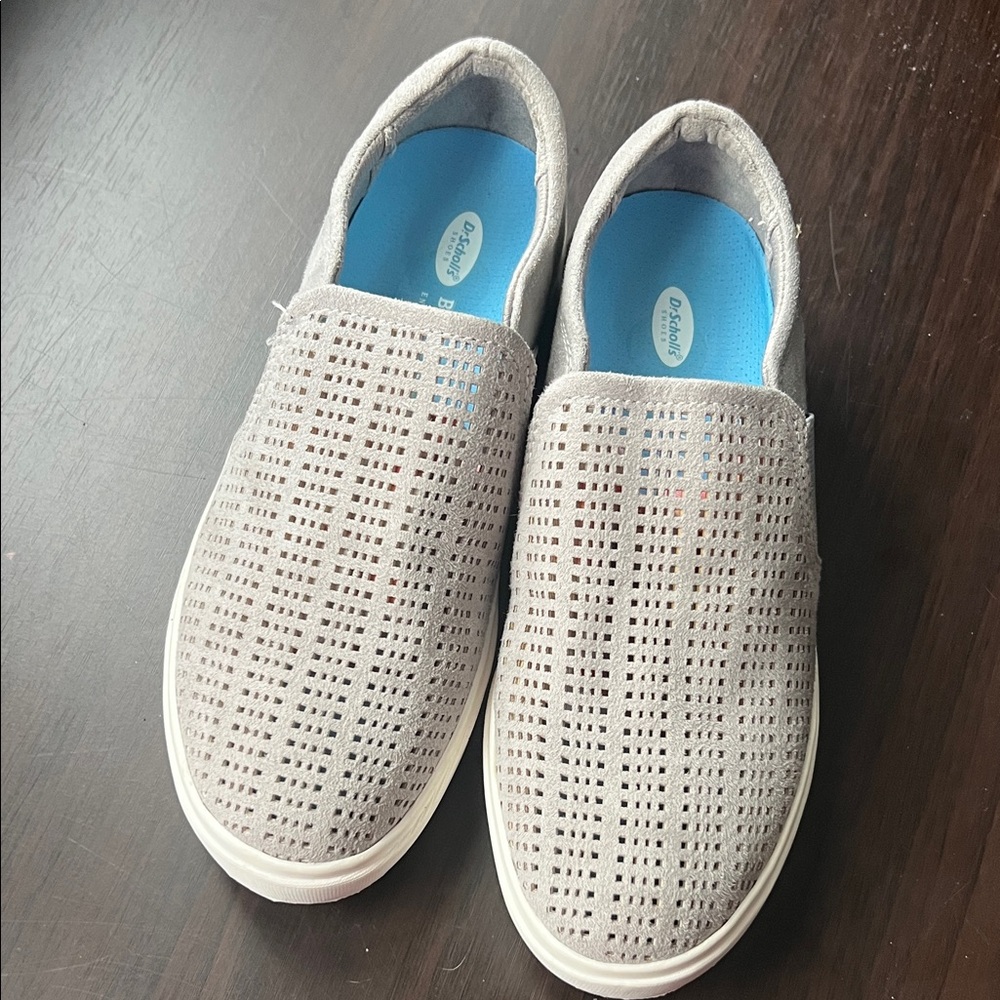 Dr. Scholl's Light Gray Perforated Slip-Ons size 7